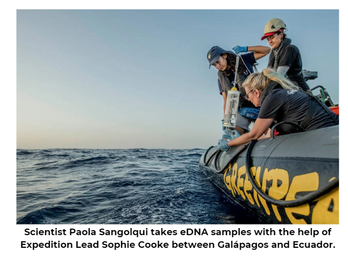 Expedition lead and scientist conducting eDNA